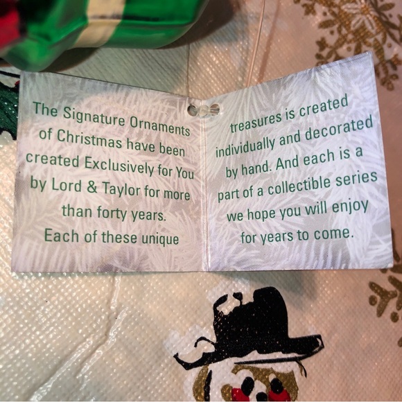 Lord and Taylor Signature gifts of Christmas Glass Snowman Ornament New. - Picture 3 of 6